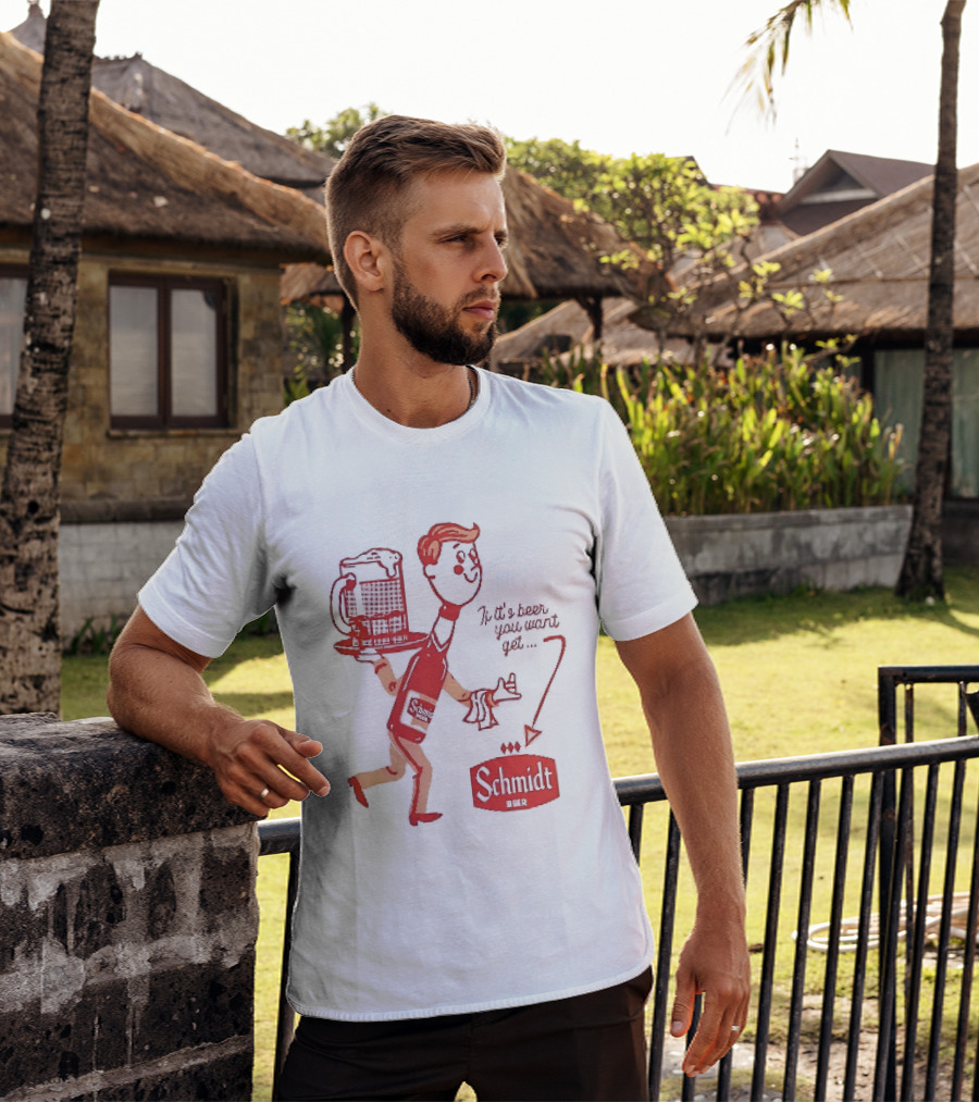 Schmidt Beer Retro Cartoon Character With T-Shirt