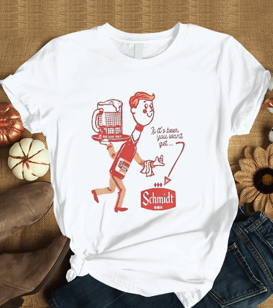 Schmidt Beer Retro Cartoon Character With T-Shirt