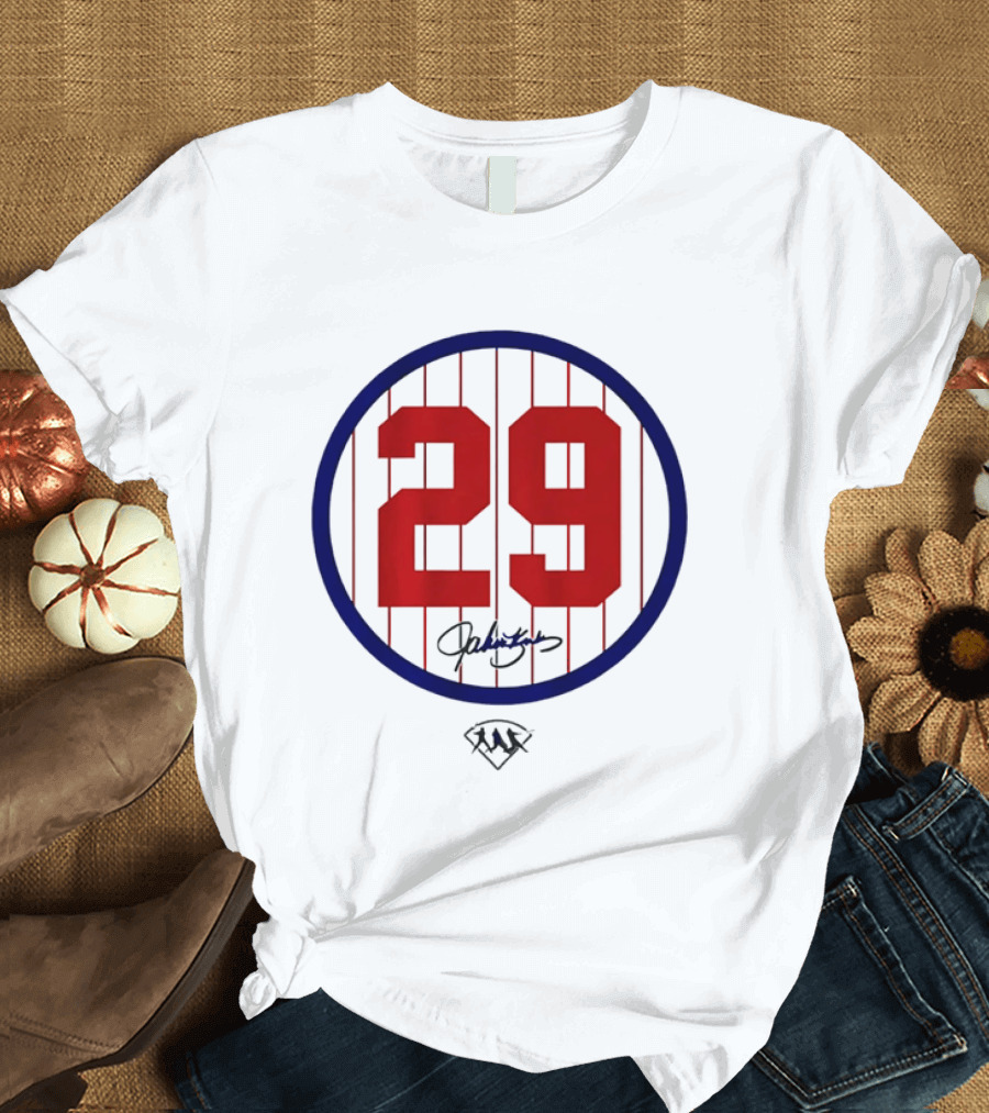 John Kruk 29 Red Pinstripe Circle Patch Baseball Diamond T-Shirt