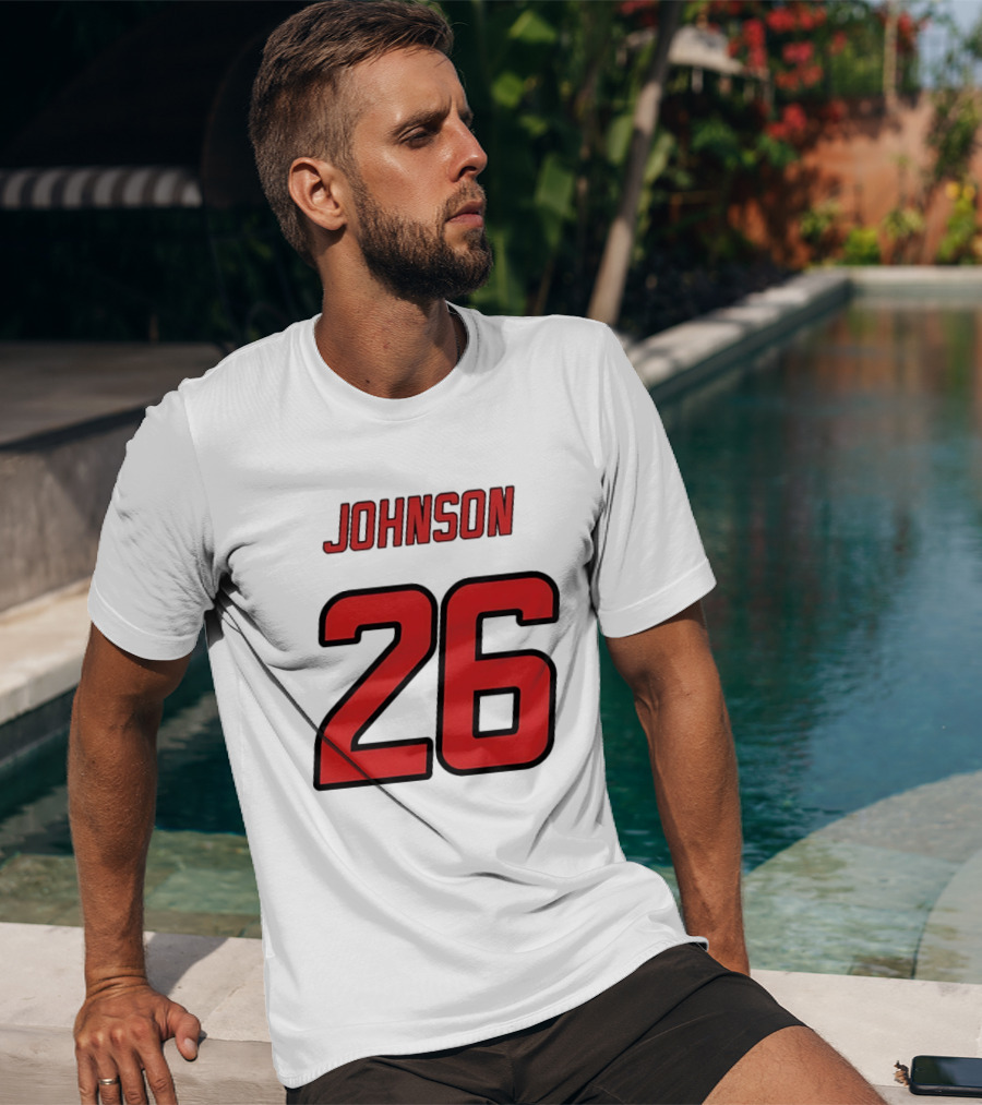Johnson 26 Red Athletic Jersey Number Sports T-Shirt