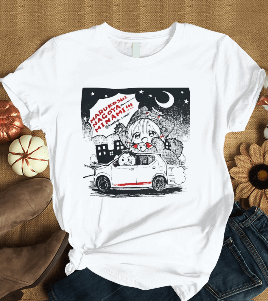 Marukoshi Nagoya Minami Kanakoji Tomori Angry Driver Hatchback Car Manga Style Night Scene T-Shirt