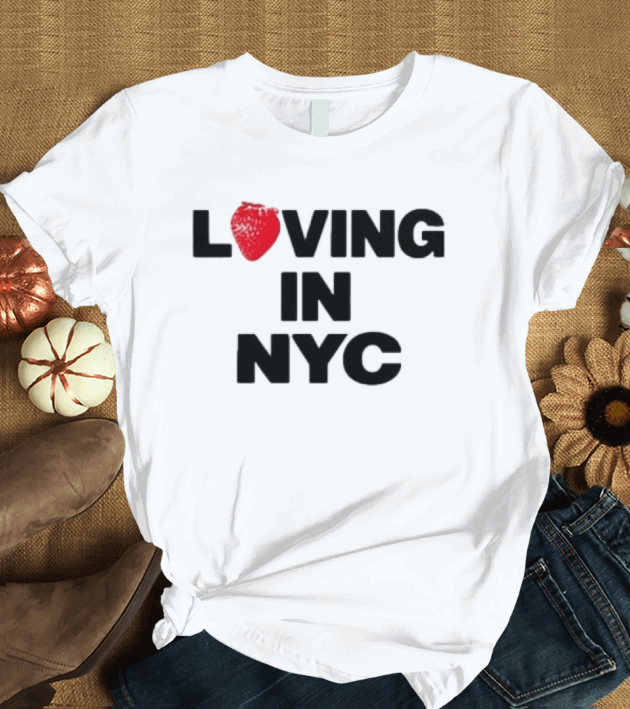 Olivia Dean Loving In NYC Tour 2026 Strawberry Heart Edition T-Shirt