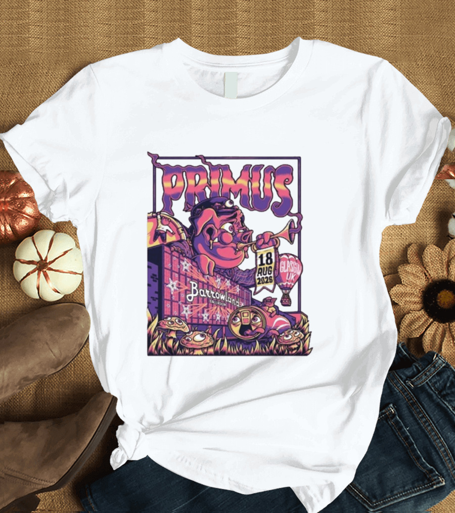 Barrowland Ballroom Primus Concert August 18 2026 Glasgow UK Animated Music Event T-Shirt