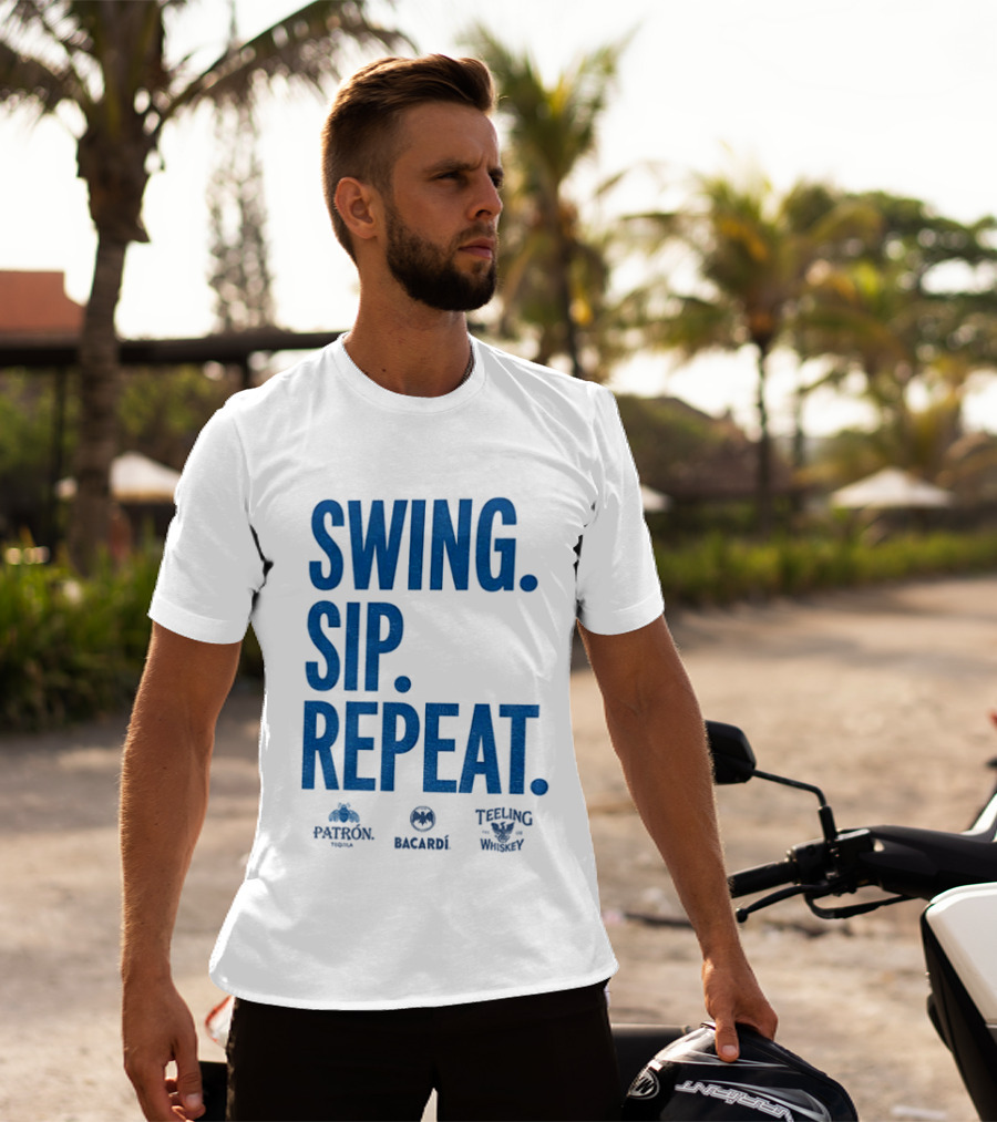 Swing Sip Repeat Patron Bacardi Teeling Whiskey T-Shirt