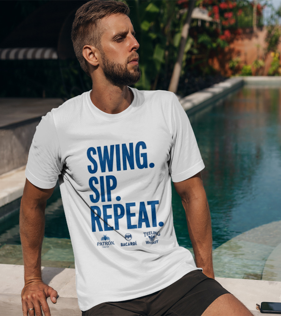 Swing Sip Repeat Patron Bacardi Teeling Whiskey T-Shirt