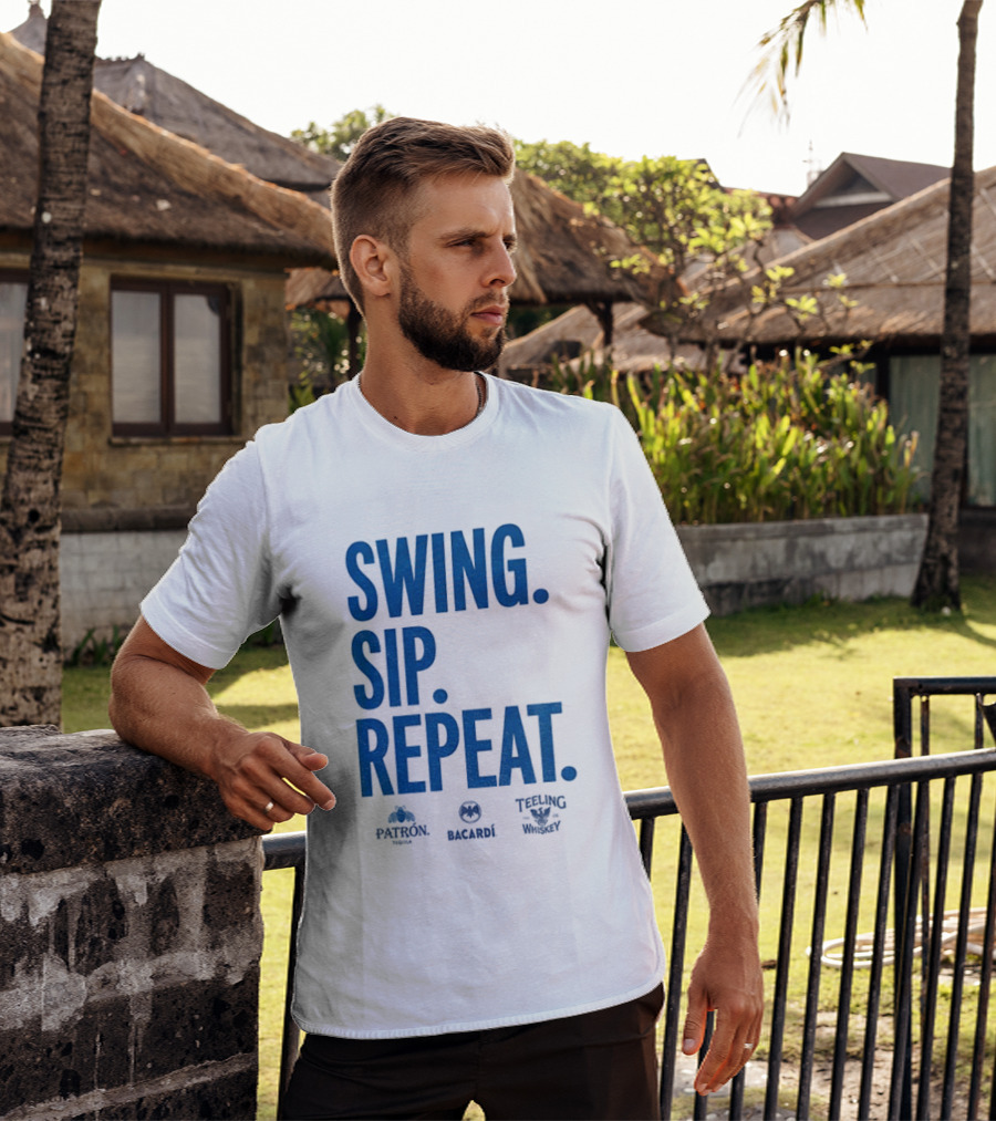 Swing Sip Repeat Patron Bacardi Teeling Whiskey T-Shirt