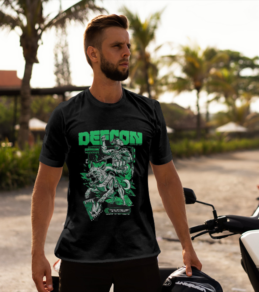 Defcon Tactical K9 Train Stronger Bite Harder Dog Soldier Night Vision T-Shirt