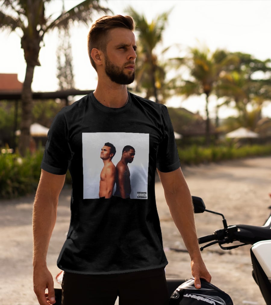 Kirk X Floyd Parental Advisory Album Cover Featuring Two Men Back To Back T-Shirt