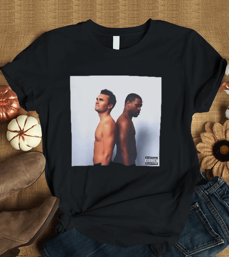 Kirk X Floyd Parental Advisory Album Cover Featuring Two Men Back To Back T-Shirt
