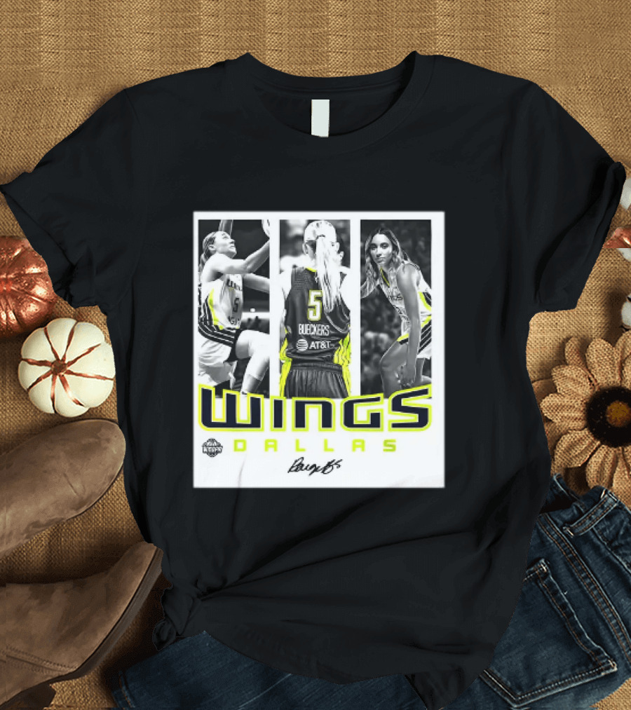 Wings Dallas Paige Bueckers Team Player 5 Basketball Hustle WNBA T-Shirt