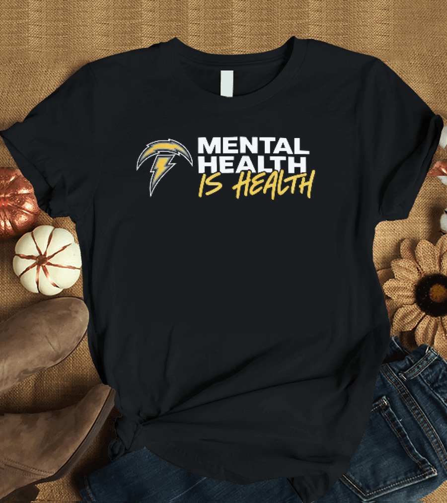 Los Angeles Chargers Mental Health Is Health Lightning Bolt T-Shirt