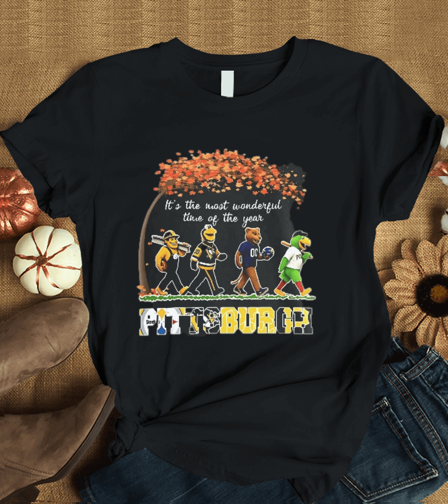 Pittsburgh Steelers Penguins Pirates It's The Most Wonderful Time Of Year Autumn T-Shirt