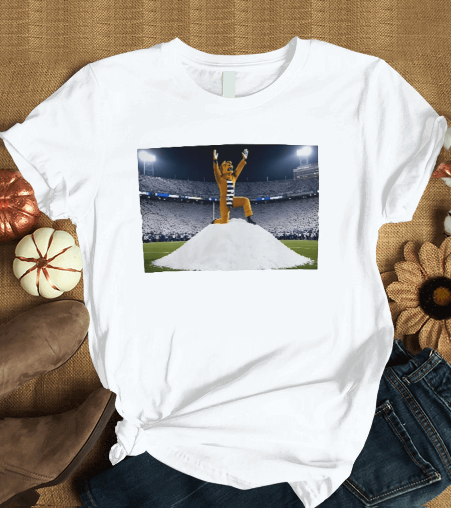 Penn State Nittany Lions Snow Mountain Mascot Celebration Stadium Scene T-Shirt