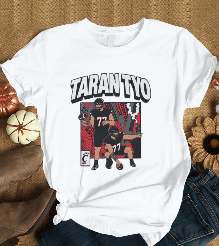 Taran Tyo Cincinnati Bearcats Football Players Number 77 T-Shirt