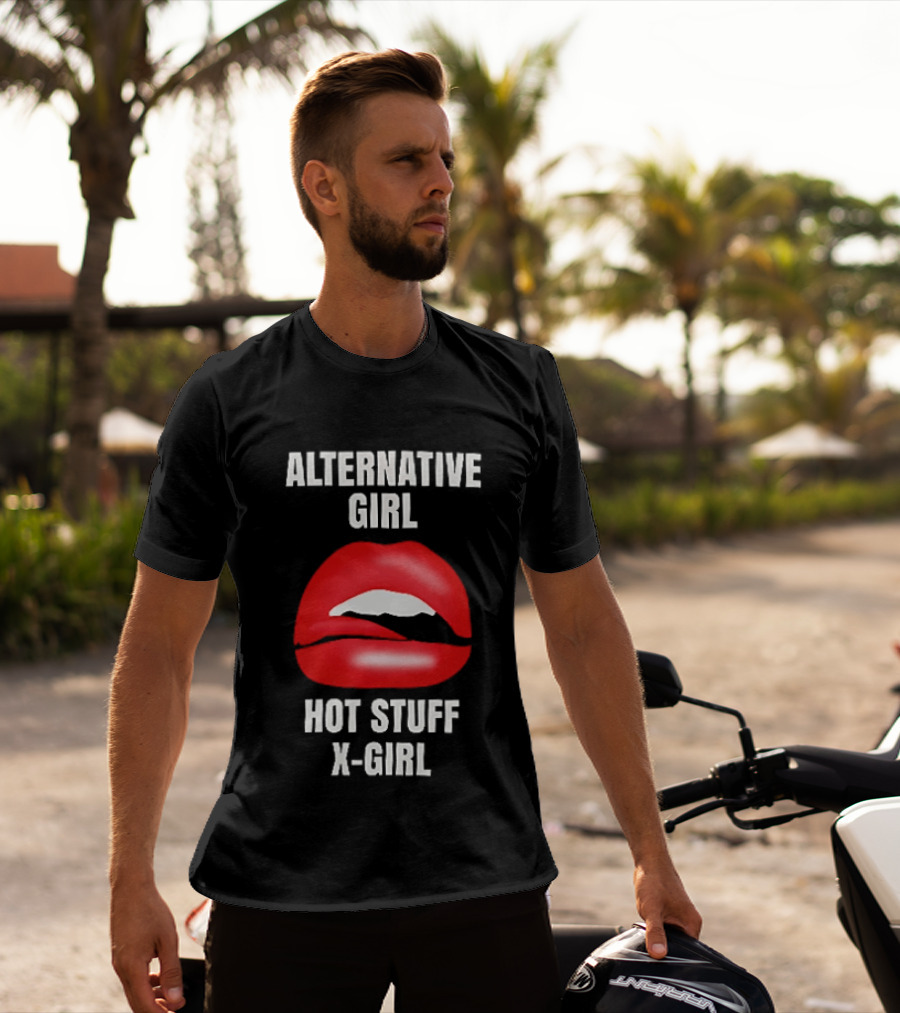 Alternative Girl Hot Stuff X Girl Red Lips T-Shirt