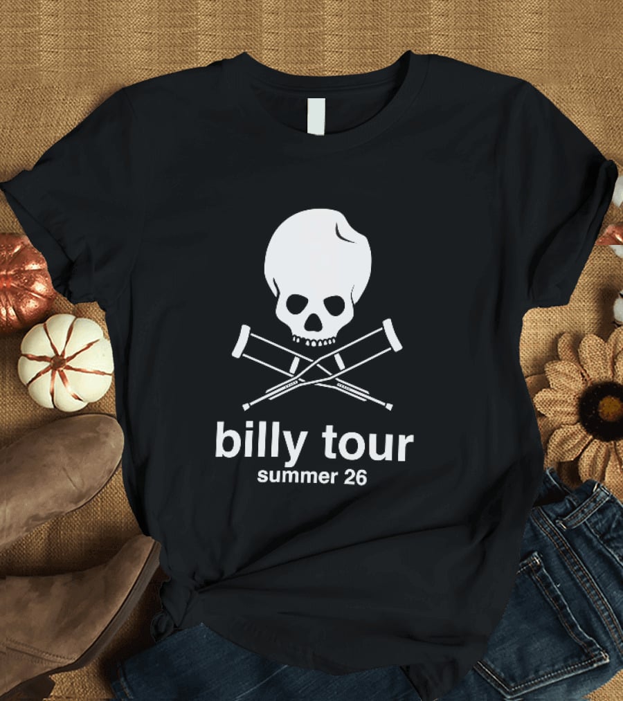 Billy Tour Summer 26 Skull And Crossed Crutches T-Shirt