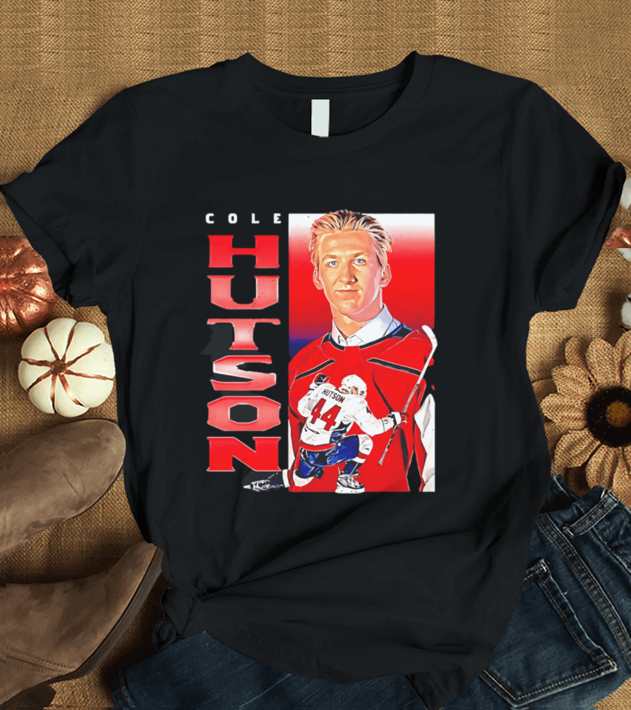 Cole Hutson Washington Capitals Vertical NHL Hockey 44 T-Shirt