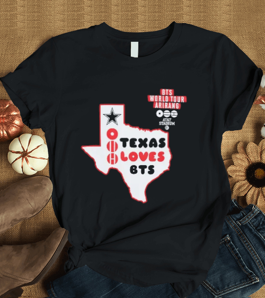 BTS World Tour Arirang Texas Loves At AT&T Stadium Dallas Cowboys T-Shirt