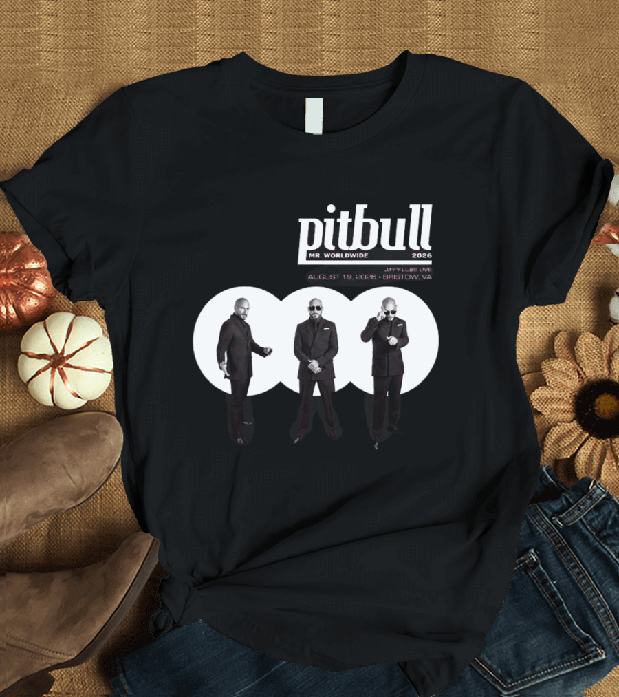 Pitbull Mr Worldwide 2026 Jiffy Lube Live Bristow VA August 19 Concert Event T-Shirt