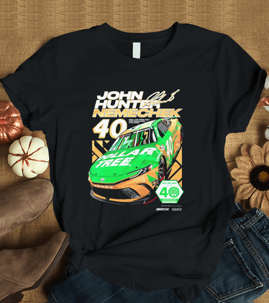 John Hunter Nemechek Dollar Tree 40 Anniversary Camry NASCAR Racing T-Shirt