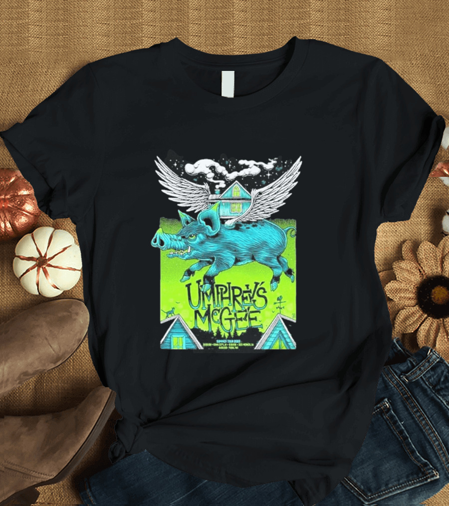 Umphrey's McGee Winged Pig Summer Tour 2026 Iowa City Des Moines Yuba T-Shirt