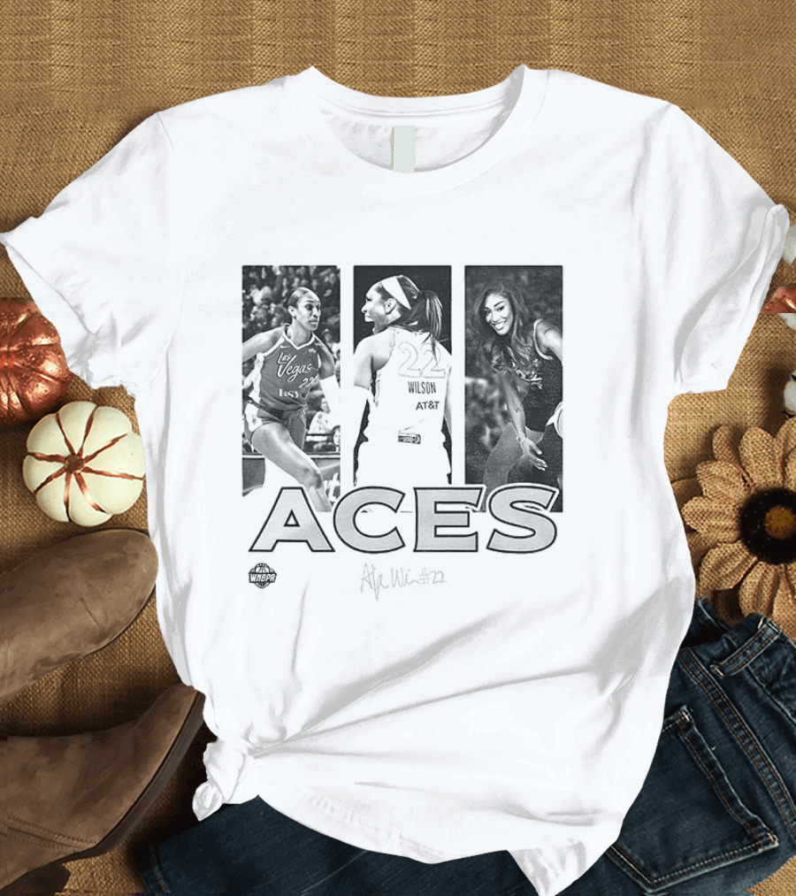 Las Vegas Aces A'ja Wilson 22 WNBA Team Player Hustle T-Shirt