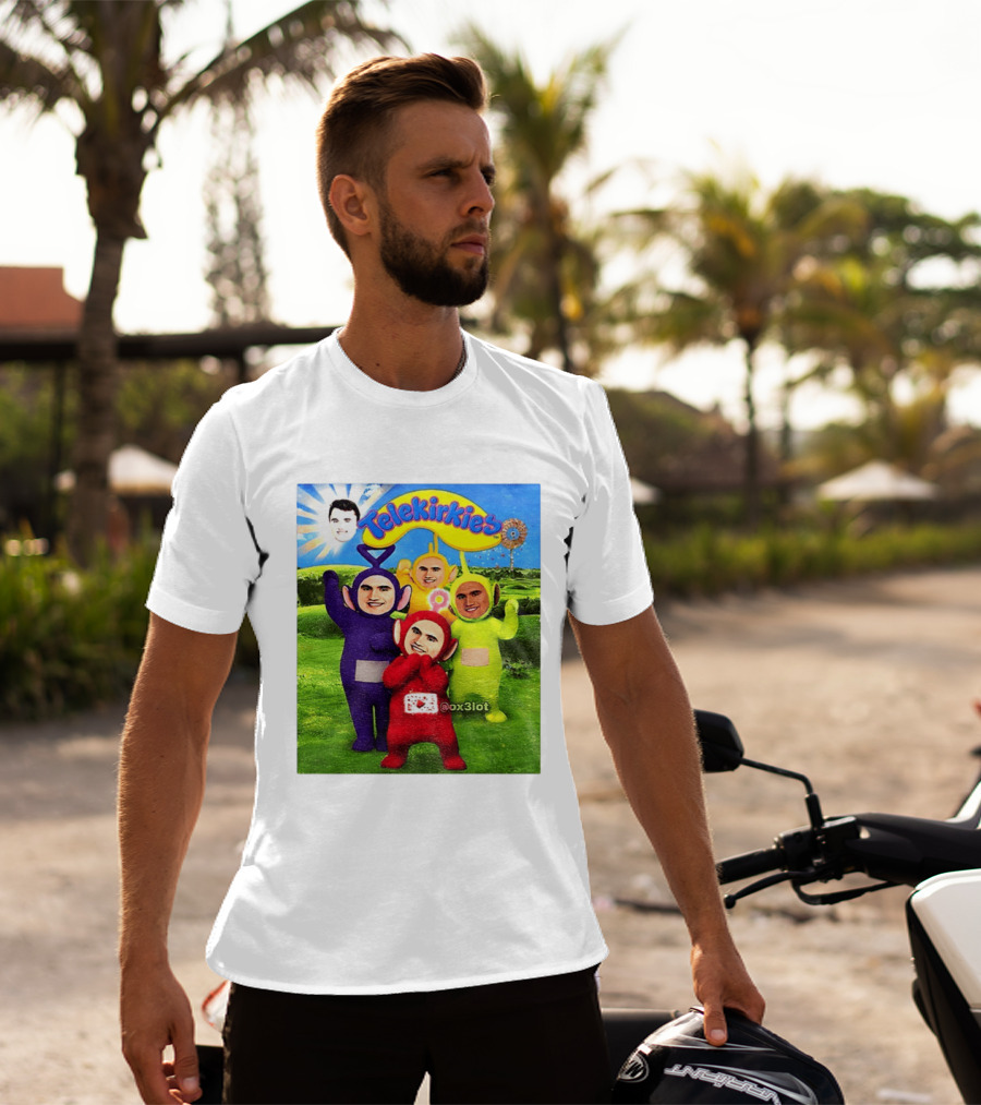 Charlie Kirk Telekirkies Meme Teletubbies Parody Face Swap T-Shirt