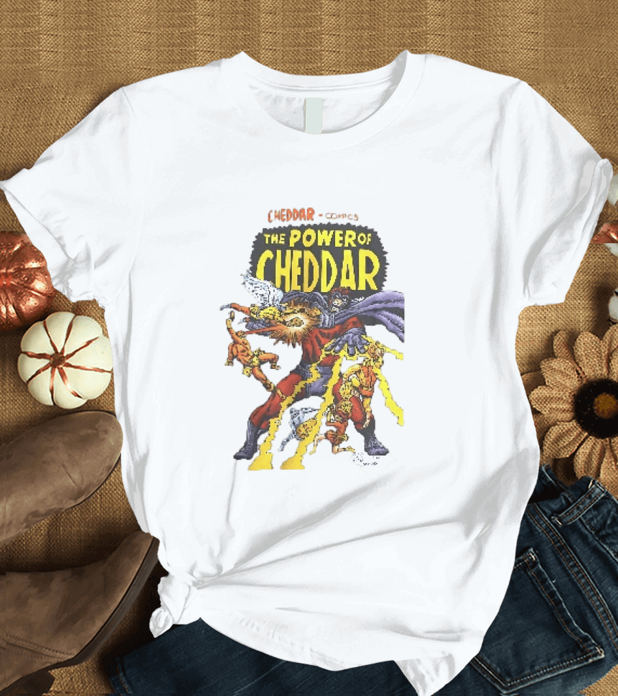 Cheddar Comics The Power Of Cheddar X Men Parody Superhero T-Shirt