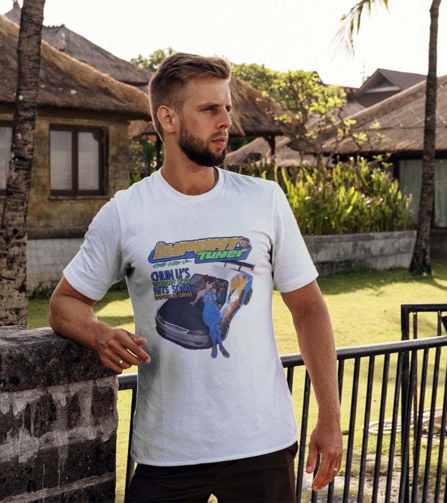 Import Tuner Chun Li's Widebody Silvia Hits Some Dangerous Curves Auto Racing Anime T-Shirt