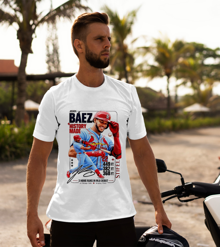 Joshua Baez St. Louis Cardinals Historic MLB Debut 3 Home Runs Wrigley Field T-Shirt