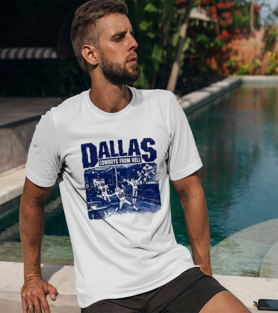 Dallas Cowboys From Hell Football Bar Scene T-Shirt