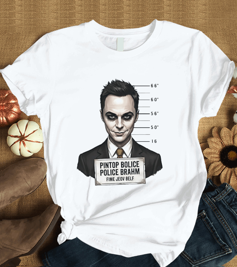 Sheldon Cooper Shot Parody Pintop Police Joker T-Shirt