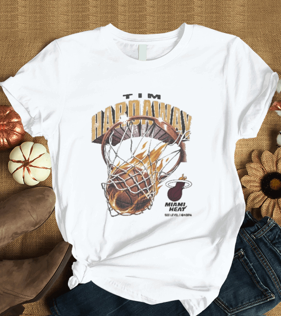 Tim Hardaway Miami Heat Basketball Flames Collier County T-Shirt