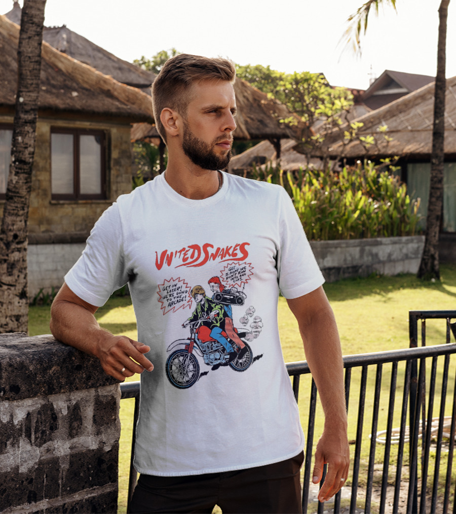 United Snakes Get On Loser We're Going To The Arcade Motorcycle Adventure T-Shirt