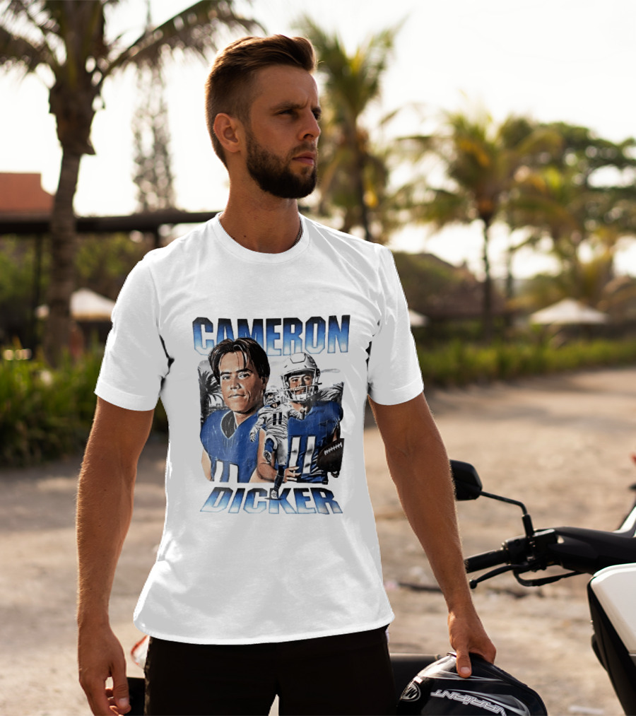 Cameron Dicker Football Palm Trees Player Portraits Kicking Bootleg T-Shirt