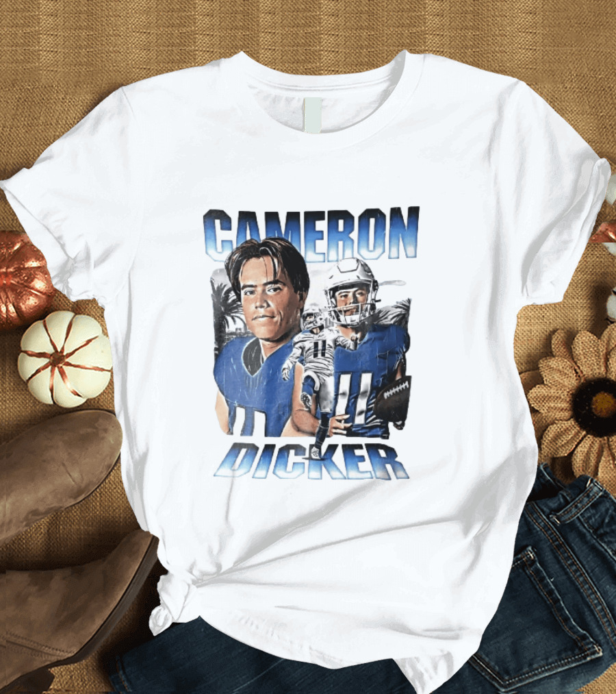 Cameron Dicker Football Palm Trees Player Portraits Kicking Bootleg T-Shirt