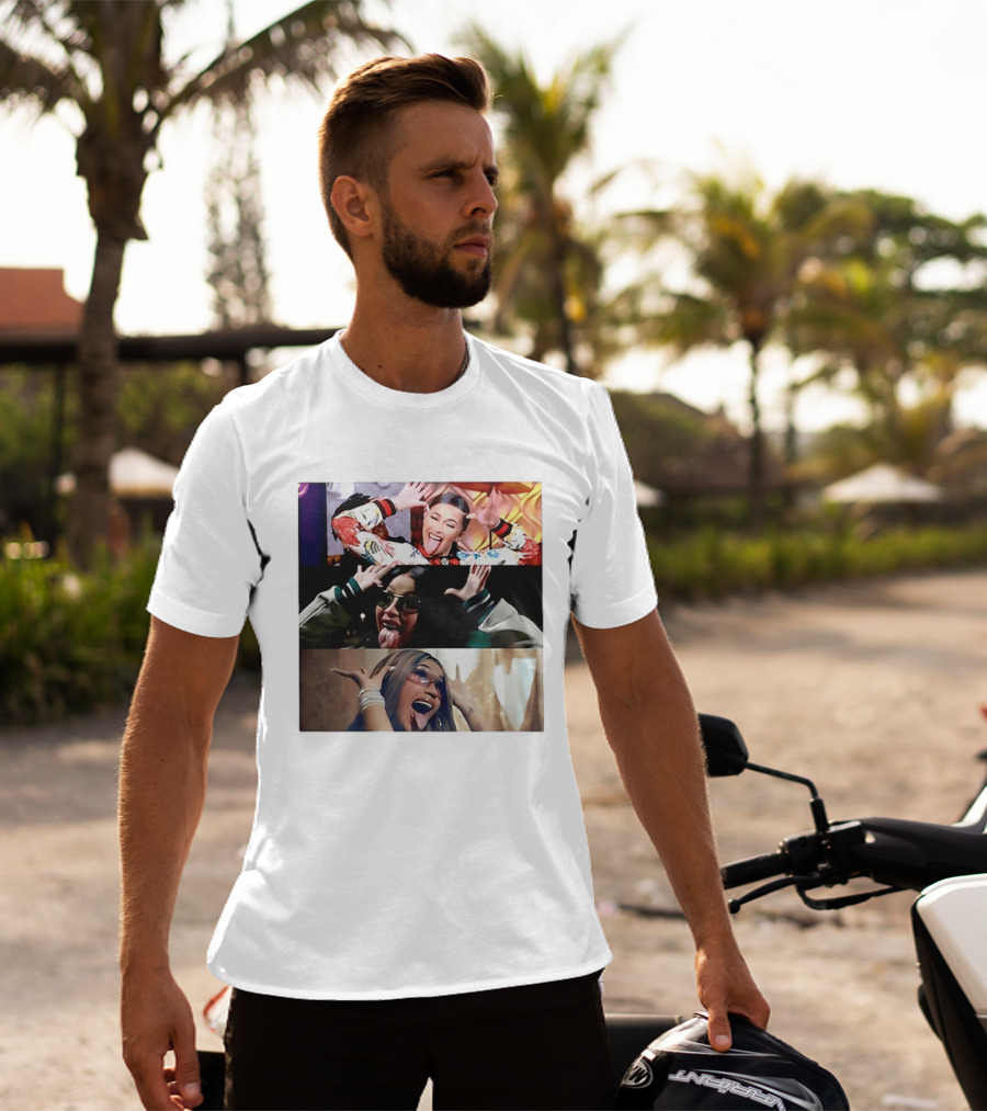 Cardi B Fun Iconic Expressions Collage T-Shirt