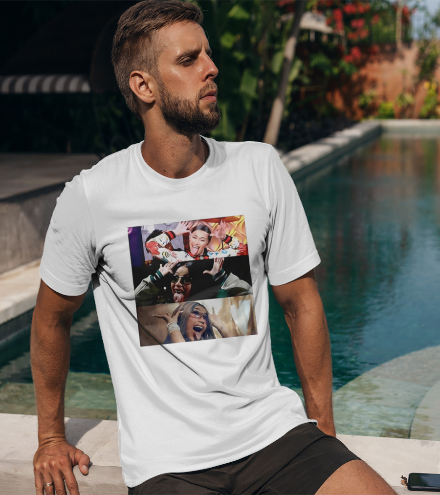 Cardi B Fun Iconic Expressions Collage T-Shirt