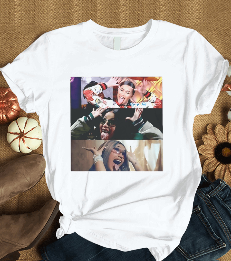 Cardi B Fun Iconic Expressions Collage T-Shirt