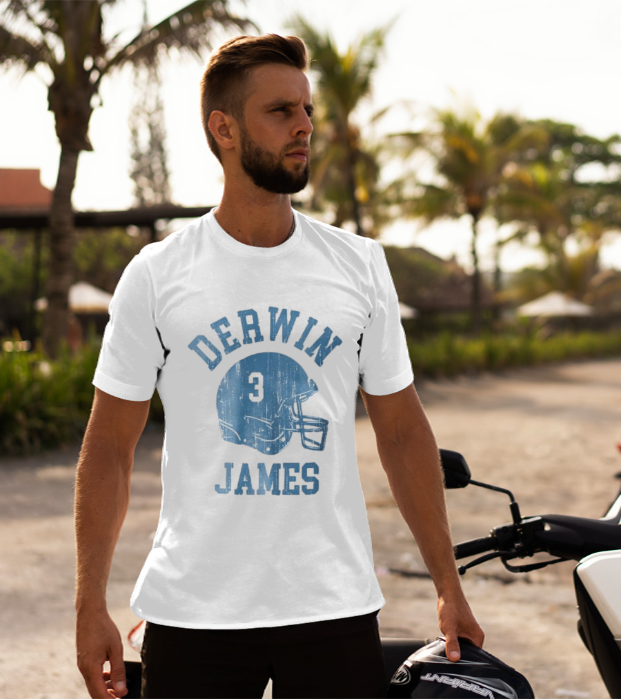 Derwin James Number 3 Distressed American Football Helmet T-Shirt