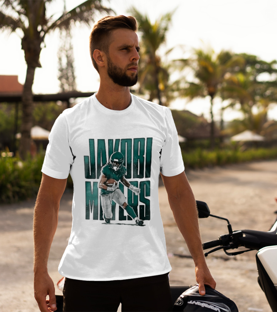 Jakobi Meyers Football Player Carrying Ball Distressed T-Shirt