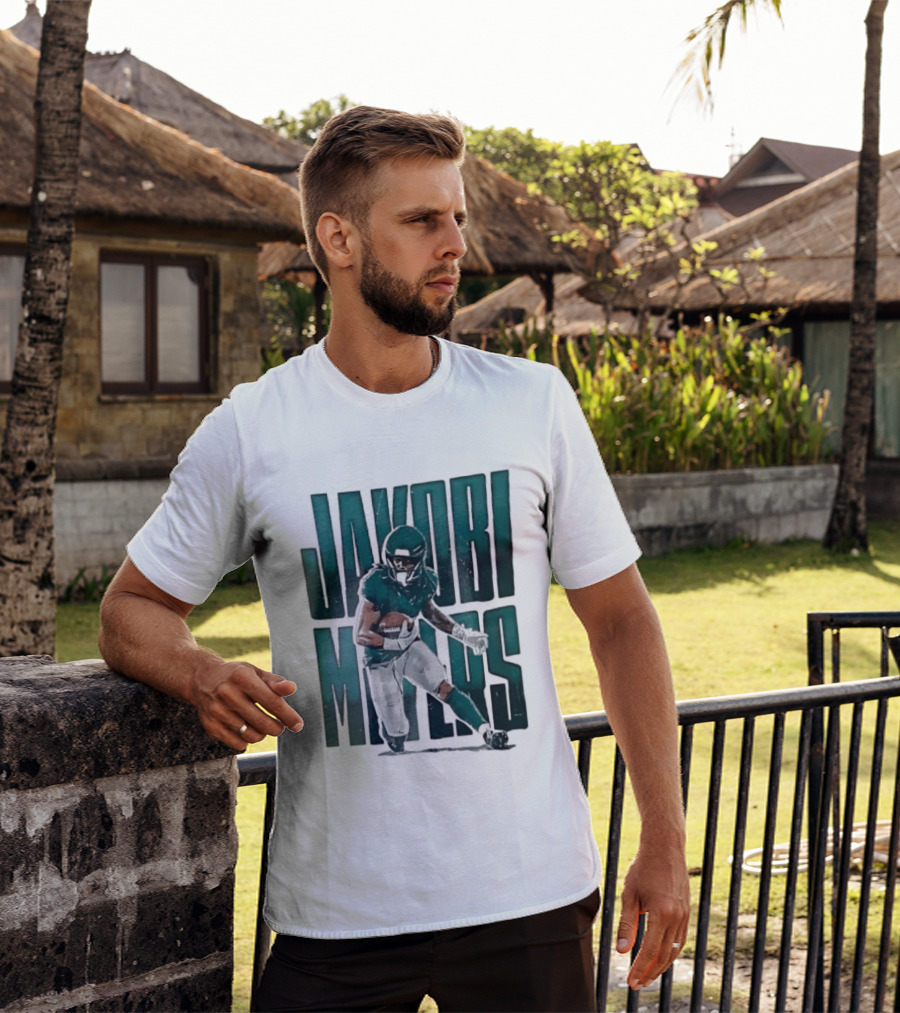 Jakobi Meyers Football Player Carrying Ball Distressed T-Shirt
