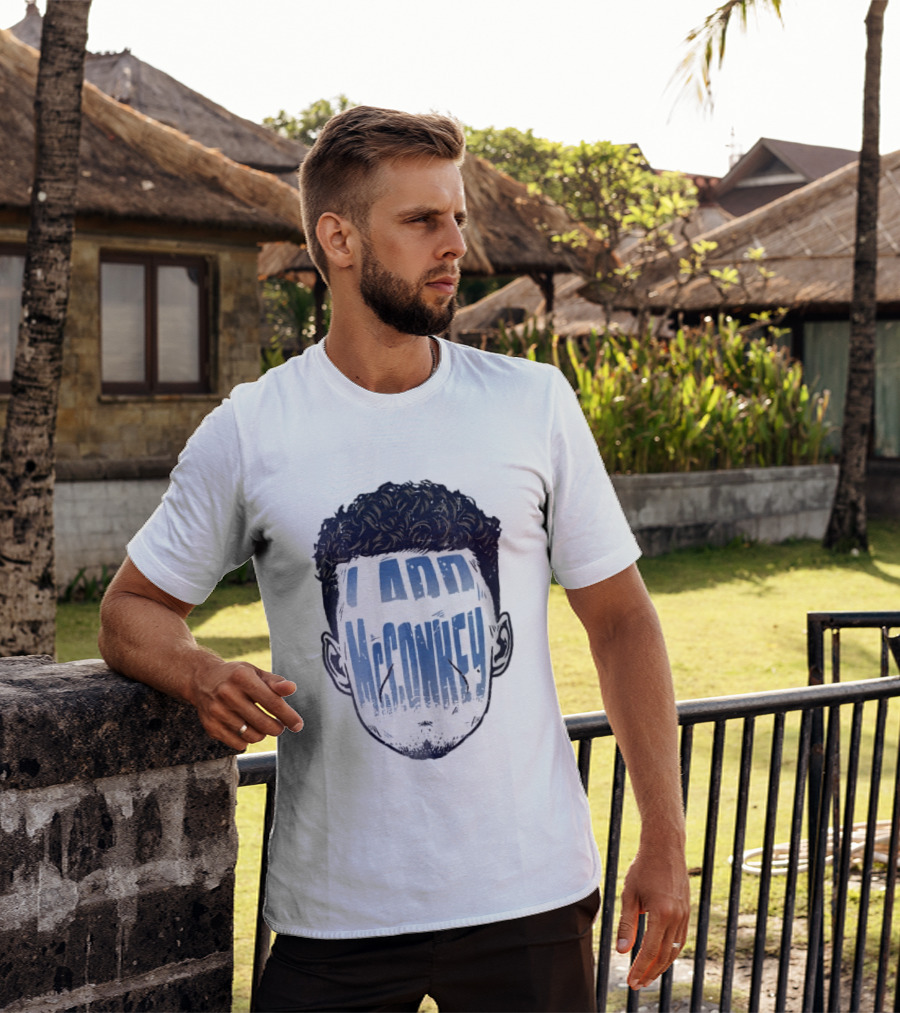 Ladd McConkey Curly Hair Face T-Shirt