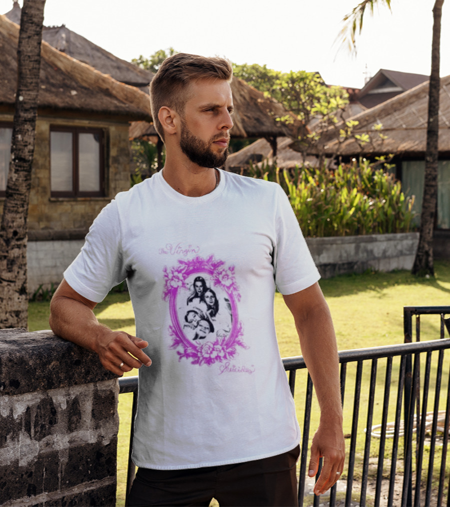 The Virgin Suicides Girls Pink Floral Oval Frame T-Shirt
