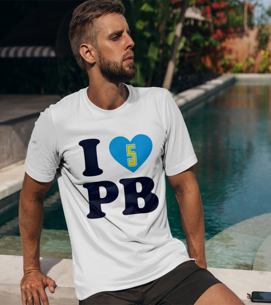 I Love PB Heart 5 Blue And Yellow T-Shirt
