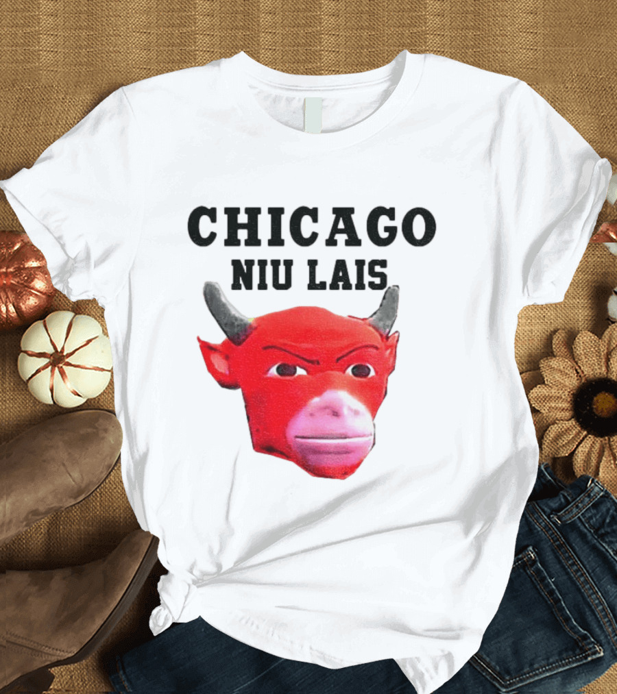 Chicago Bulls Niu Lais Red Bull Head T-Shirt