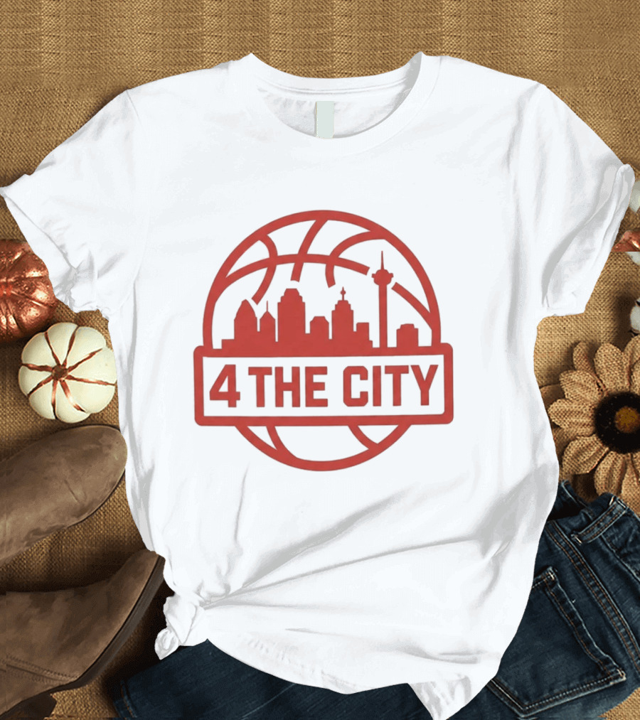 Kingston Flemings Basketball City Skyline 4 The City T-Shirt