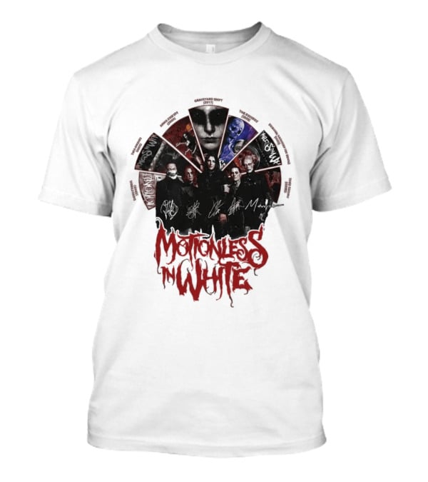 Motionless In White Band Album Art Collage Wheel T-Shirt