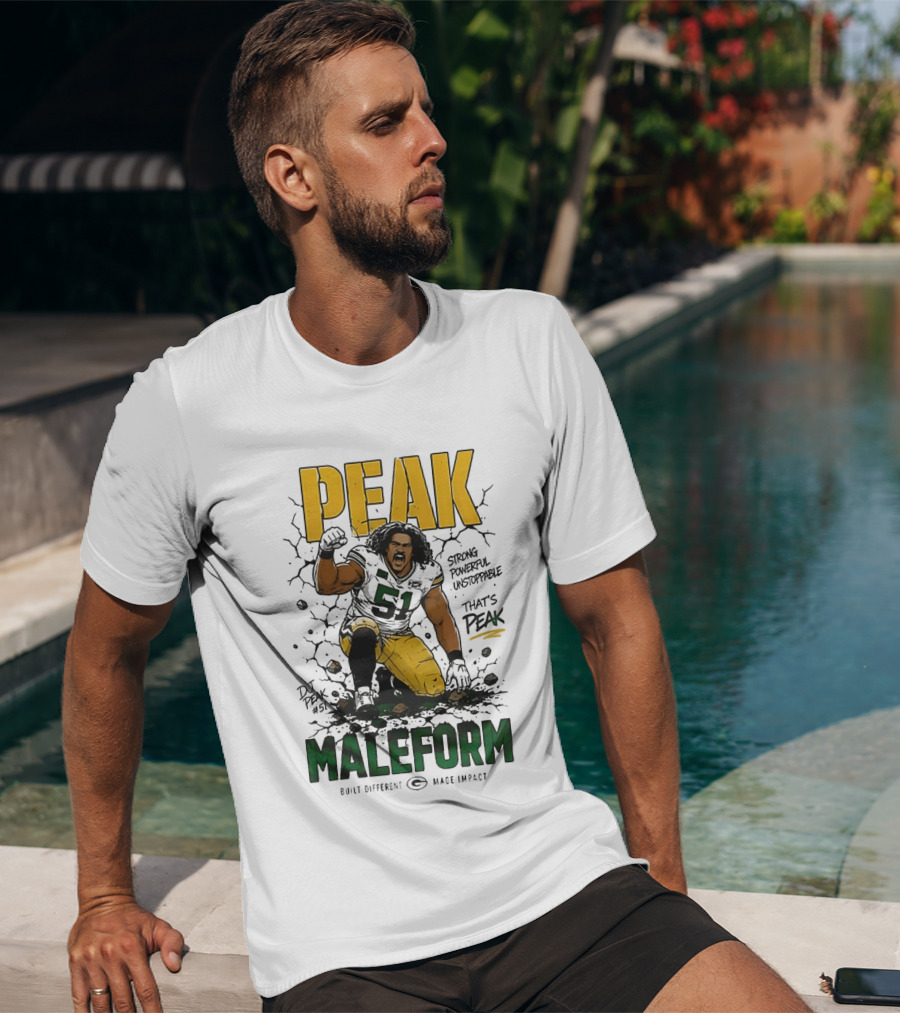 Peak Maleform Green Bay Packers #61 Strong Powerful Unstoppable T-Shirt