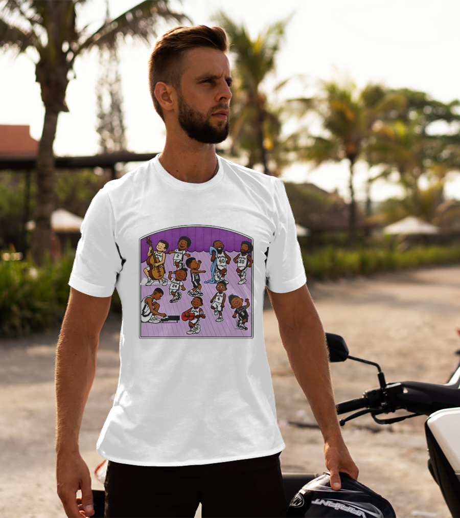San Antonio Spurs Cartoon Players Music Band Comedy T-Shirt
